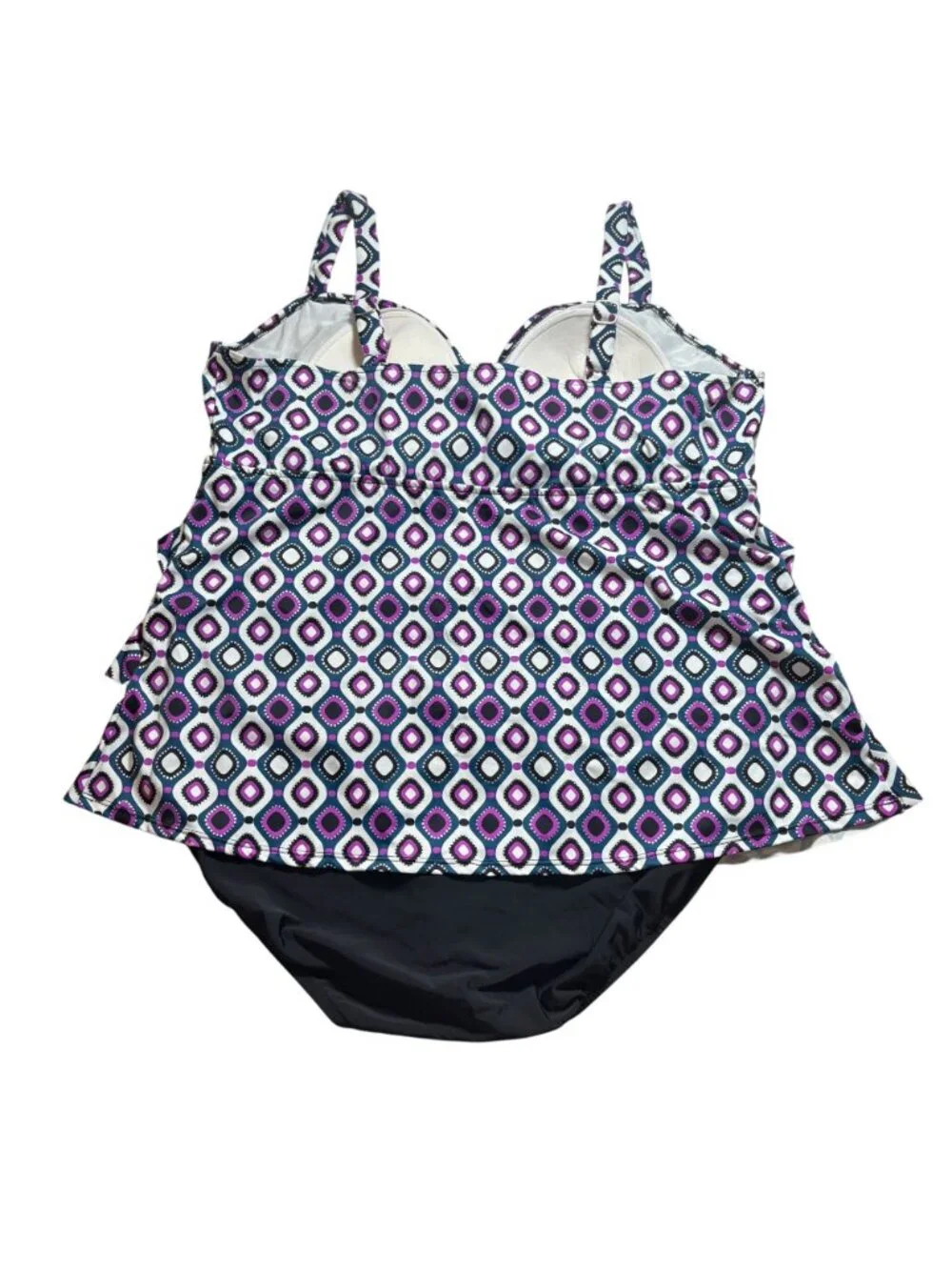 Swim Solutions Tummy Control Fauxkini One-Piece Swimsuit Women's Size 24W NWT! - Picture 7 of 9